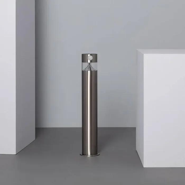 1.5W Stainless Steel Inti Solar Surface LED Bollard with PIR Motion Sensor 50cm – Ledkia