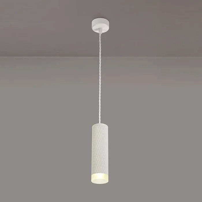 1 Light 20cm Pendant in Sand White/Acrylic Ring (BUSTER192)