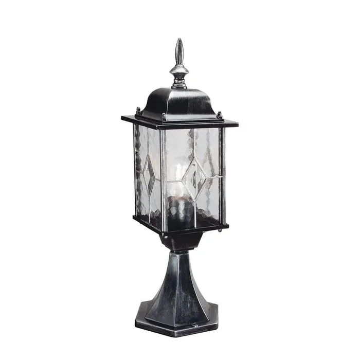 1 Light 52cm Outdoor Pedestal – Black/Silver finish – IP43 (0178WEXWX3)