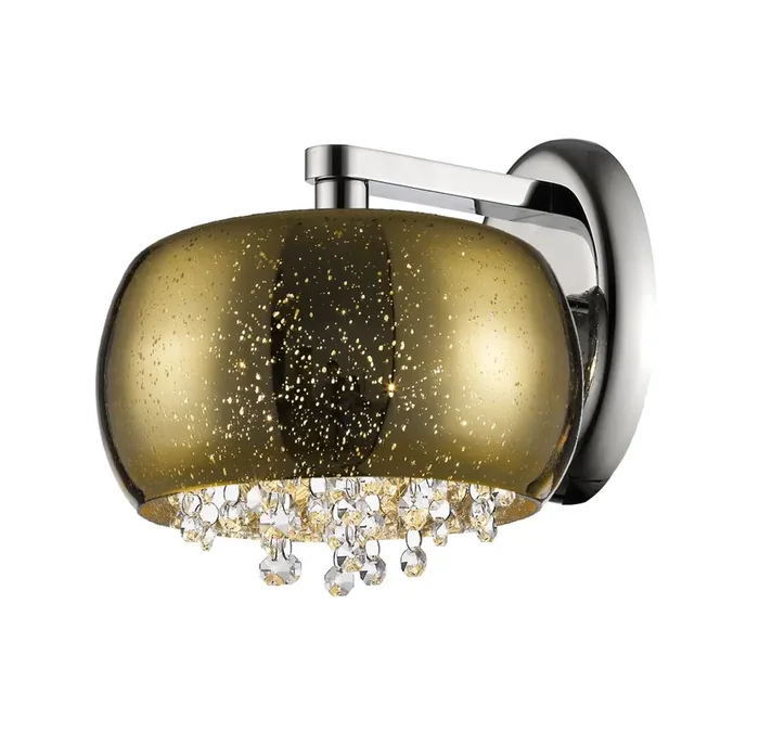 1 Light Crystal and Gold Wall Bracket (0268LUN01WBG)
