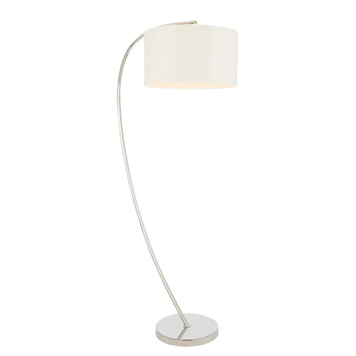 1 Light Floor Lamp – Polished Bright Nickel with Vintage White Shade (0711JOS72388)
