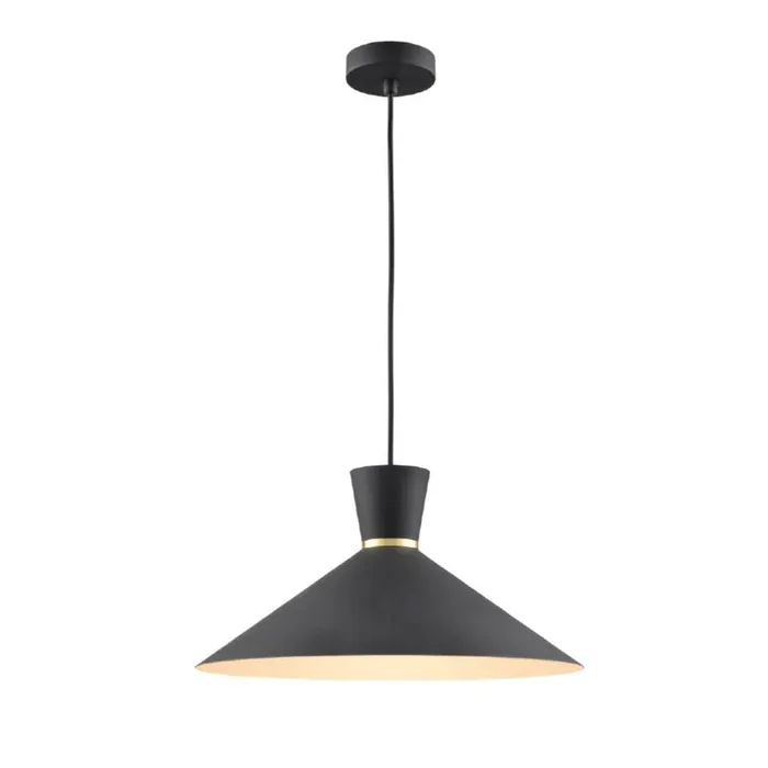 1 Light Large Pendant (400mm) – Satin Black with gold accent (0194HAPPCH215)