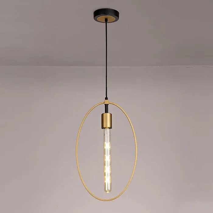 1 Light Large Pendant, Sand Gold/Matt Black Finish (1230HUL182C)