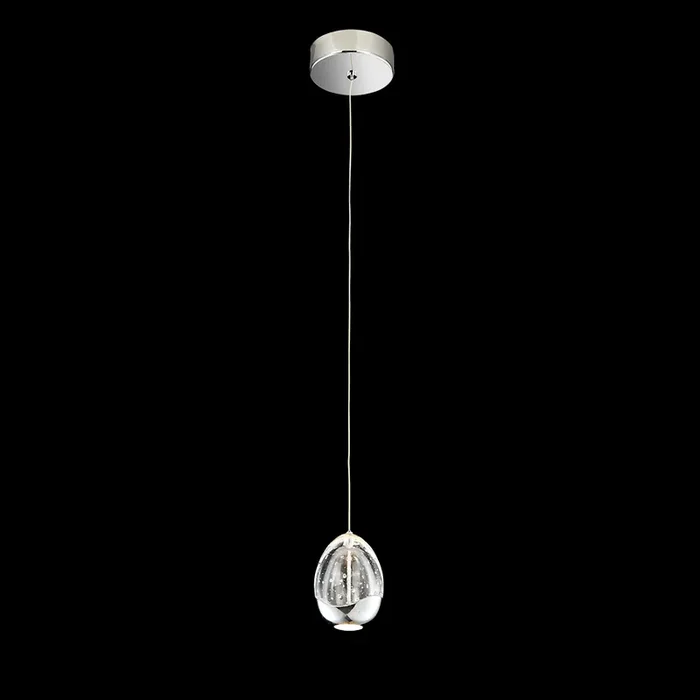 1 Light LED Ceiling Pendant in Polished Chrome and Clear Glass (1476TERMD1300)