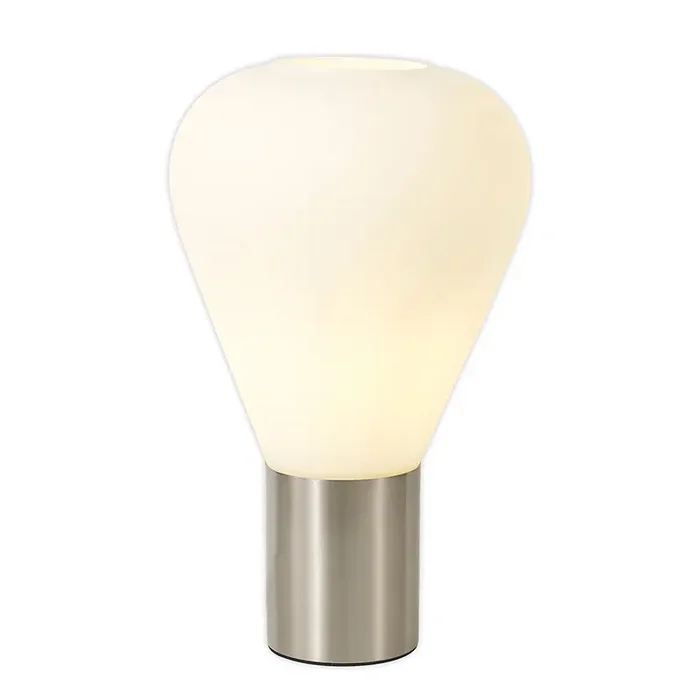 1 Light Narrow Table Lamp, E27, Satin Nickel/Opal Glass (1230SUN230A)