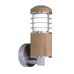 1 Light Outdoor Wall light- Teak / Stainless Steel finish – IP55 (0178POOW)