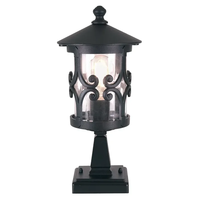1 Light Pedestal Lantern – Black (0178HERBL12)