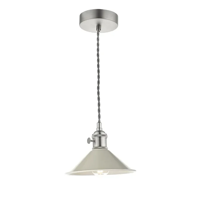 1 Light Pendant Antique Chrome with Cashmere Shade (0183HAD016106)