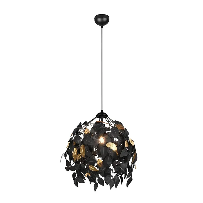 1 Light Pendant Black and Gold Leaf Design (1542LEA10461932)