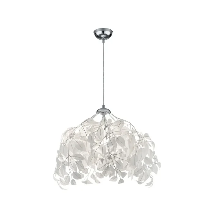 1 Light Pendant Chrome and White Leaf Design (1542LEA10461901)