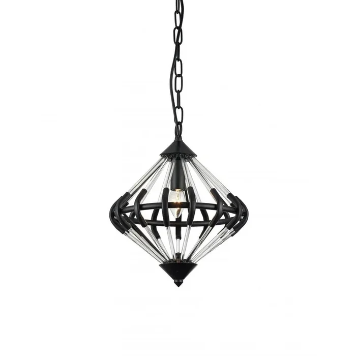 1 Light Pendant Crystal and Matt Black (0268GERPG170201BLK)