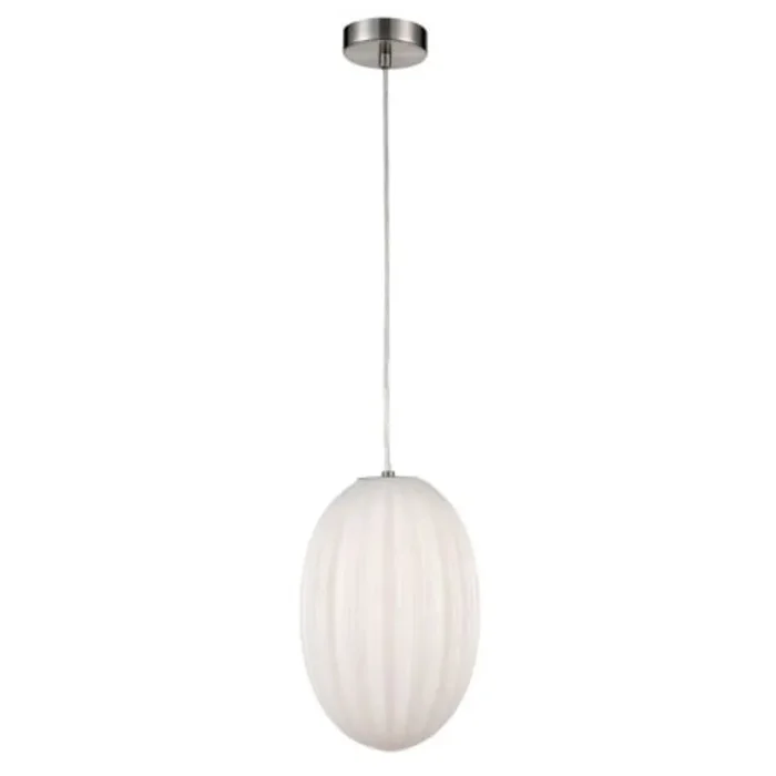 1 Light Pendant in Satin Nickel and Opal Glass (0194ALMPCH227)