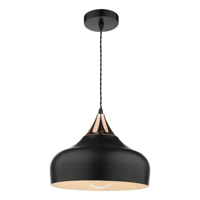 1 Light Single Pendant Black and Copper (0183GAU0164)