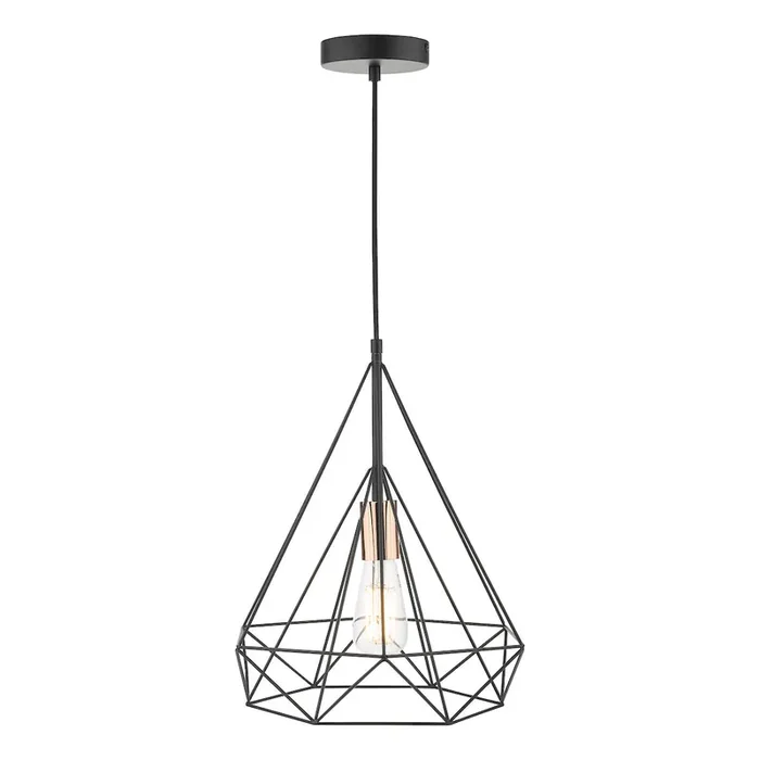 1 Light Single Pendant Black and Copper (0183SWO0122)