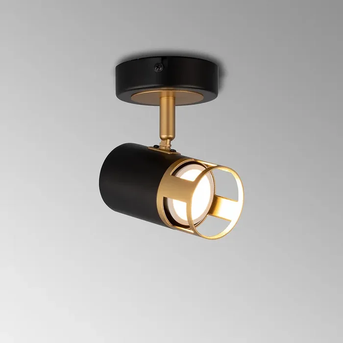 1 Light Spotlight, GU10, Black/Painted Gold (1230BRE38A)