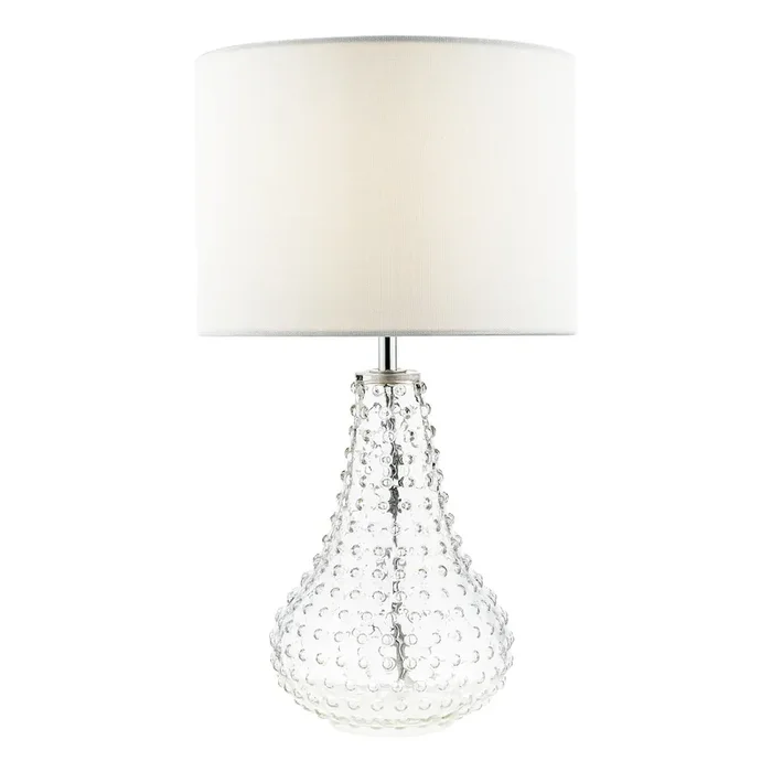 1 Light Table Lamp Clear Hobnail Glass with Shade (0183KRI4208)