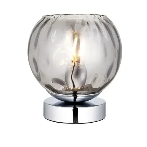 1 light Table Lamp in Polished Chrome with Smoked Glass (0711DIM97976)