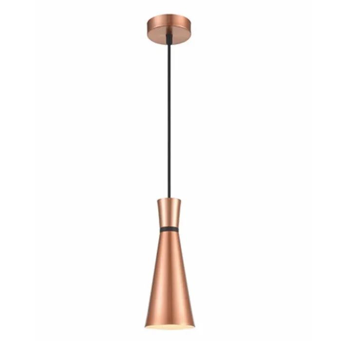 1 Small (100mm) Light pendant – Satin copper with black accent (0194HAPPCH236)