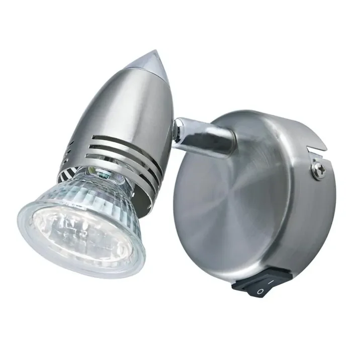 1 Switched Light Single Spotlight Satin Silver (0183GEM0746S)