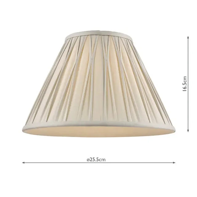 10″ Fenn Silver Pleat Smooth Silk Shade Only