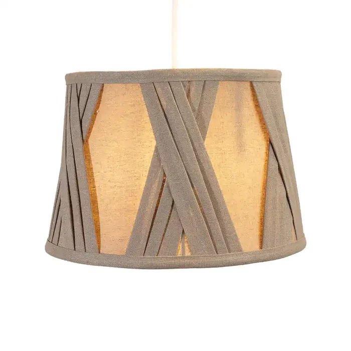 10″ Gathered Cross Pleated Shade With Reversible Gimble for Lamps and Ceiling Fittings (Oaks G907/10 MO)