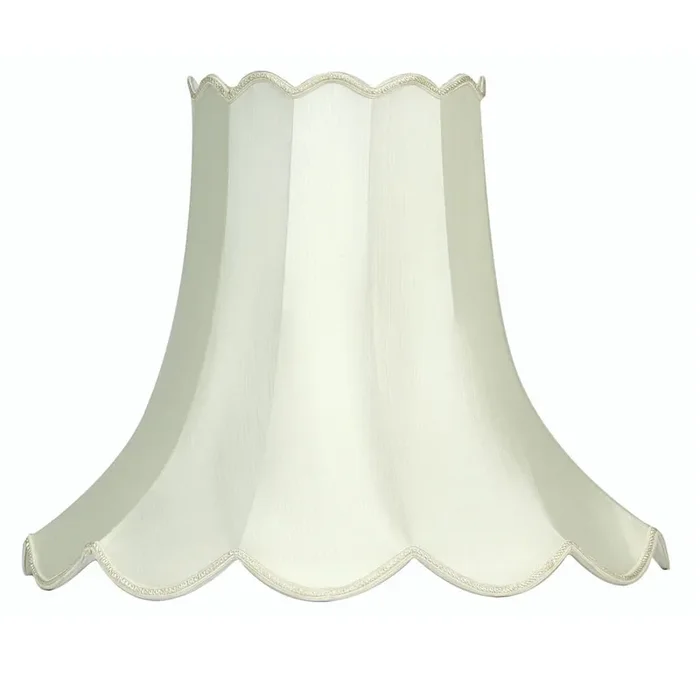 10″ Ivory Traditional Faux Silk Scalloped Lamp Shade 25cm