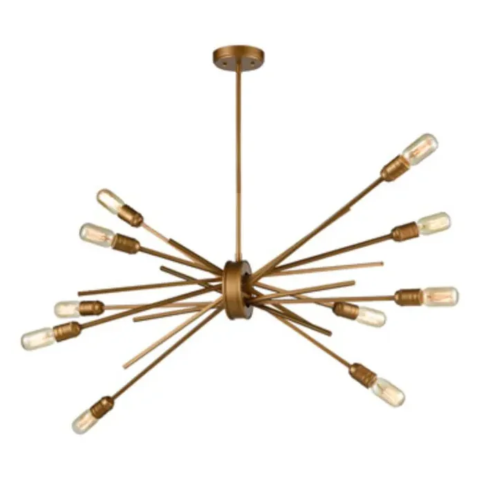10 Light Ceiling Pendant in Old Gold (0194IDAFL239910)