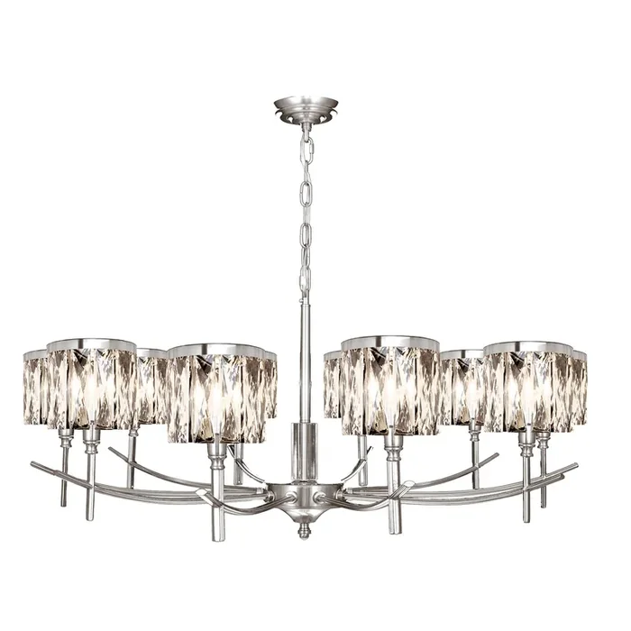 10 Light Chandelier in Satin Nickel (1476OPU37D10ASN)