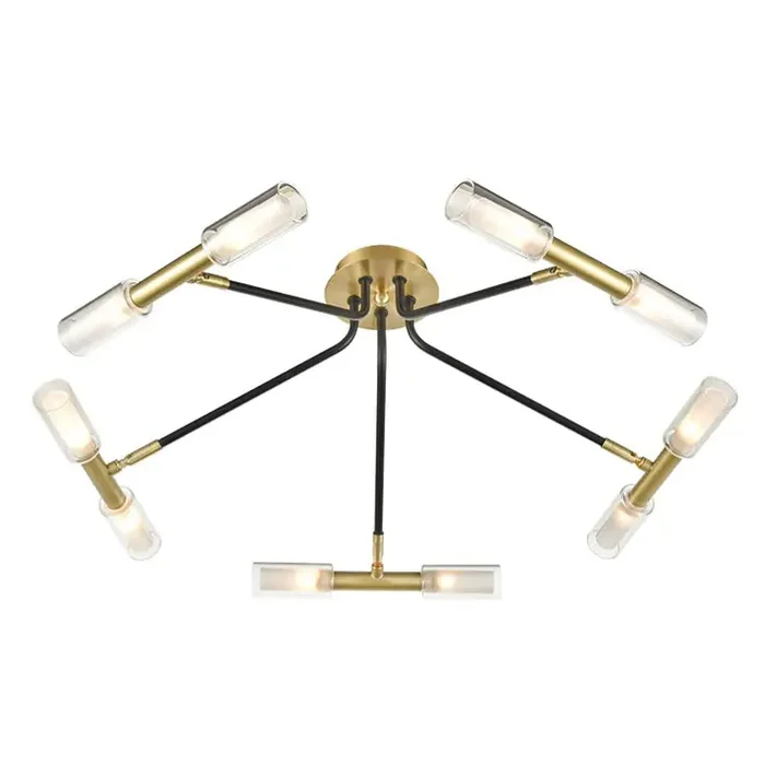 10 Light Flush Fitting in Black and Bronze (0194NANFL243510)