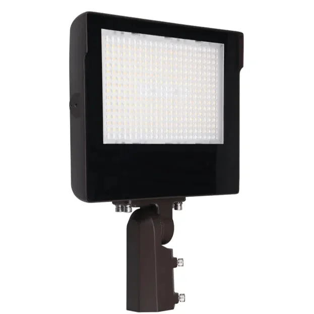 100/125/150 Watt Adjustable Beam Angle 120-277V 0-10V Dimming LED Flood Light with NEMA 3-Pin Receptacle 3000K/4000K/5000K
