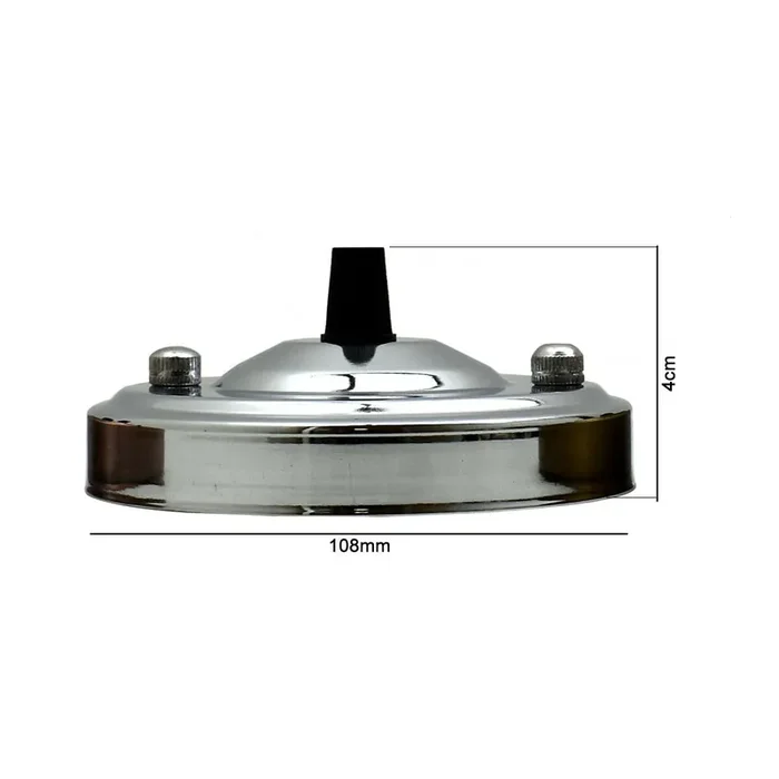 108mm Single Outlet Drop Metal Front Fitting Ceiling Rose