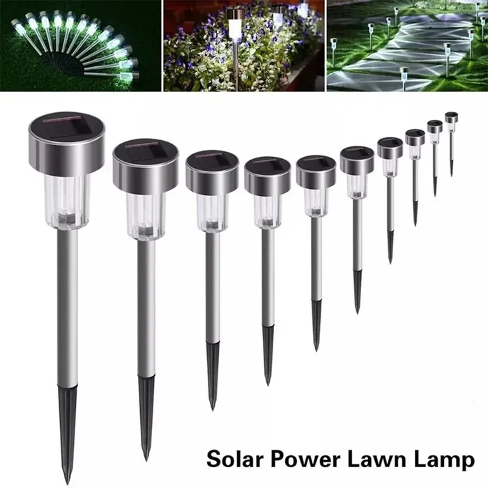 10pcs Solar Power LED Stake Lights – Waterproof Outdoor Garden Lights
