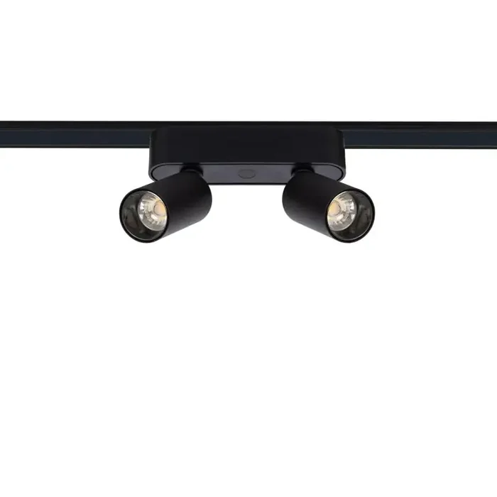 10W Double LED Spotlight in Black for 25mm SuperSlim 48V Magnetic Track – Ledkia