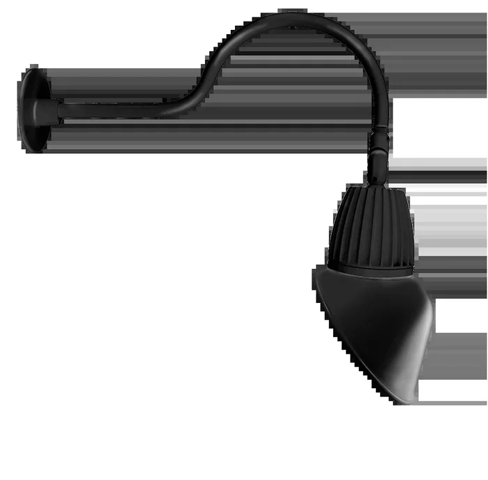 11″ LED Gooseneck, Angled Cone Shade, 26W, 4000K, Black or White Finish