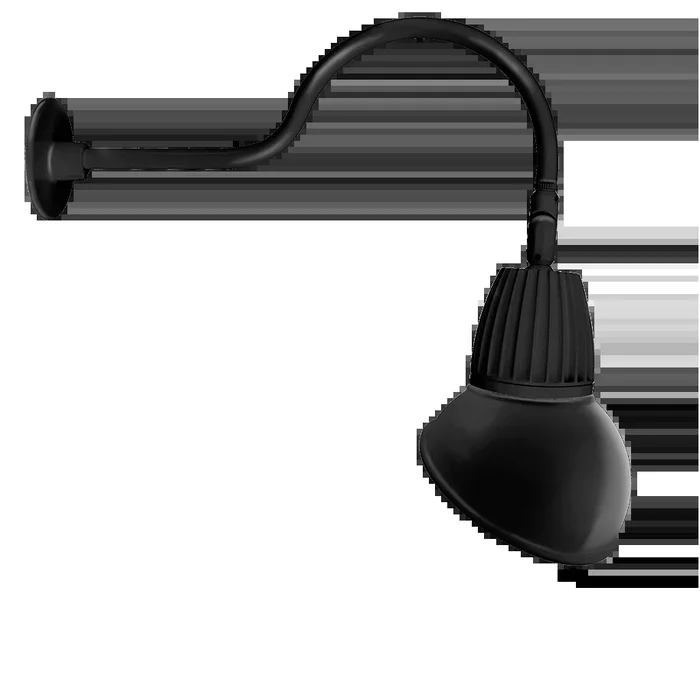 11″ LED Gooseneck, Angled Dome Shade, 13W, 4000K, Black or White Finish