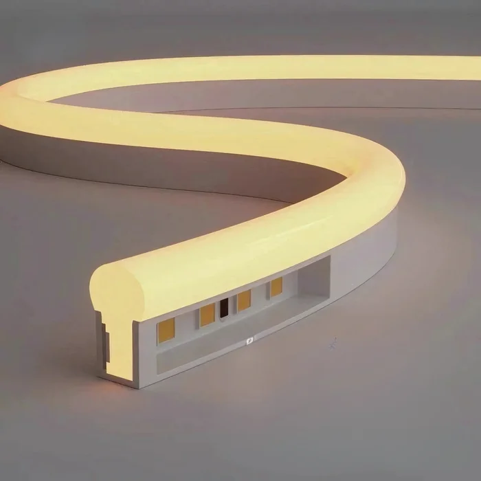 110-130V Warm White LED Neon Rope Light -3000K- 7mm x 14.5mm-7W/Meter and 220LM/W -Dimmable, Flexible, IP65 Waterproof, Cuttable for Home & Commercial Use