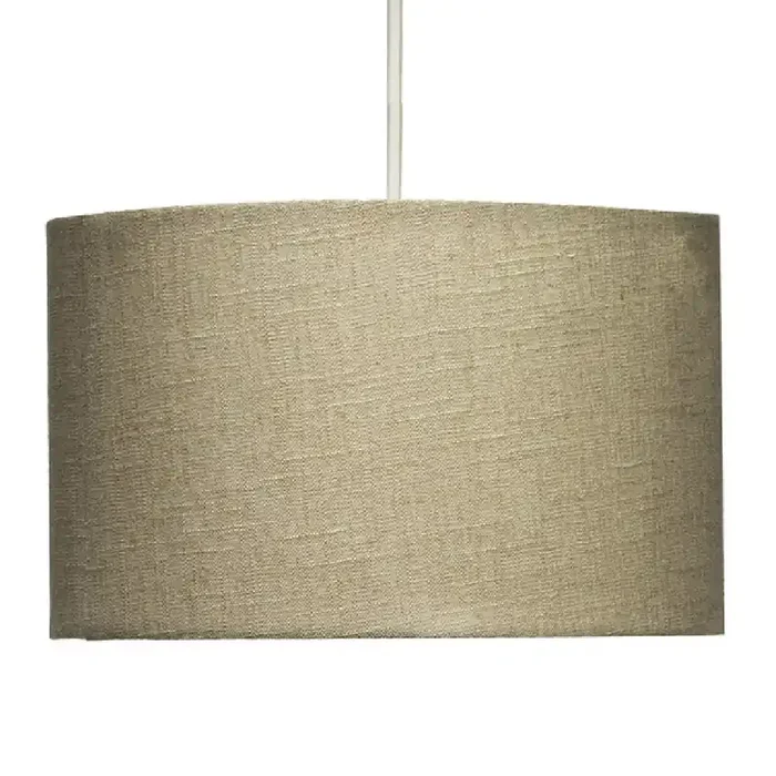 12″ Calico Beige Linen Vintage Easy Fit Drum Pendant Shade 30cm