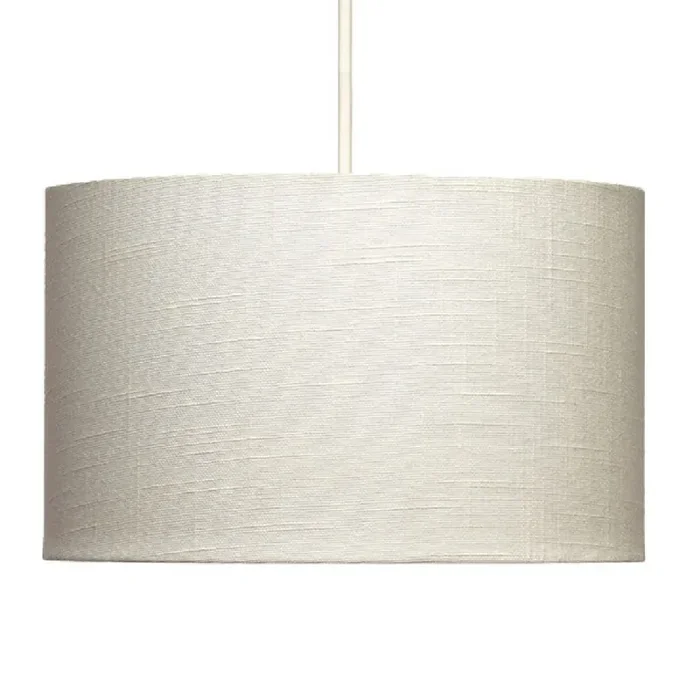 12″ Cotton Cream Linen Vintage Easy Fit Drum Pendant Shade 30cm