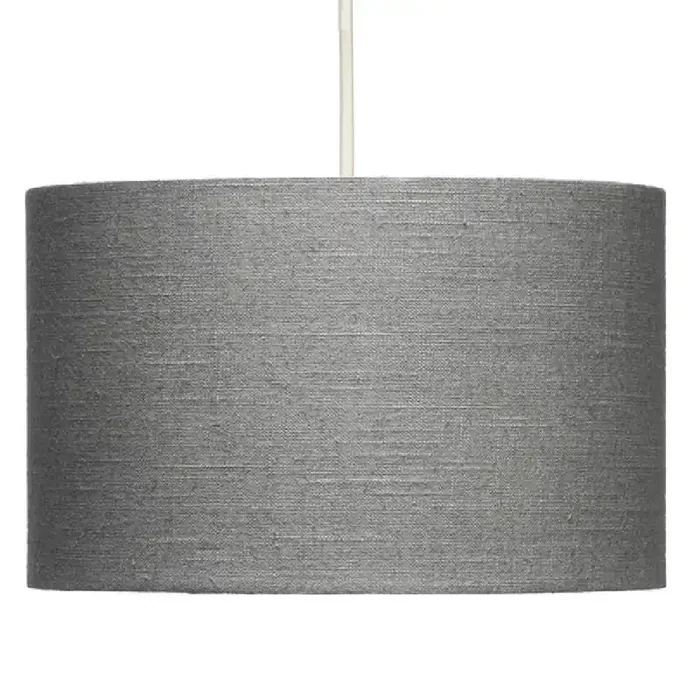 12″ Earl Grey Linen Vintage Easy Fit Drum Pendant Shade 30cm