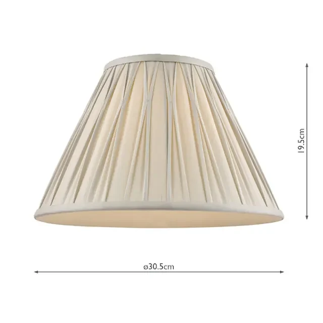 12″ Fenn Silver Pleat Smooth Silk Shade Only