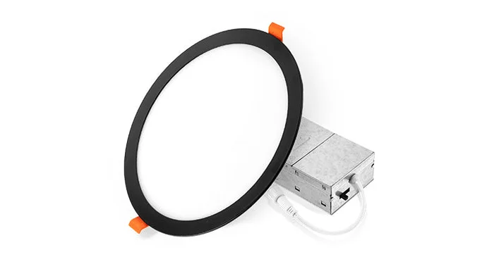 12″ LED Round Recessed Mini Panel, 24W, CCT Selectable, 120V, Black or White