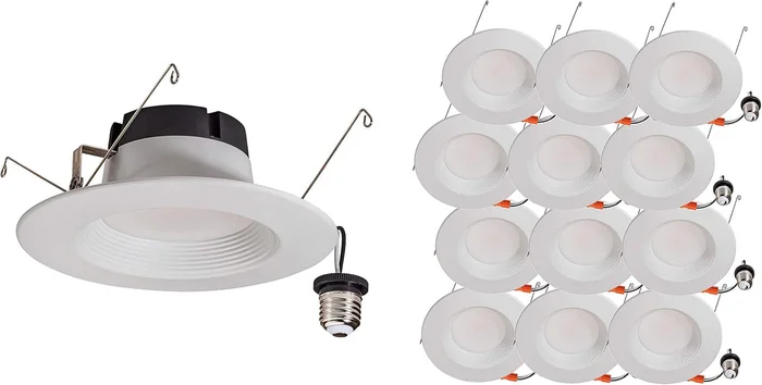 12 Pack of 5″/6″ LED Recessed Downlight Trim Replacements, 2700K Soft White, 90CRI, 720 Lumens, Energy Star – UL Wet Rated – Dimmable – Easy to Install