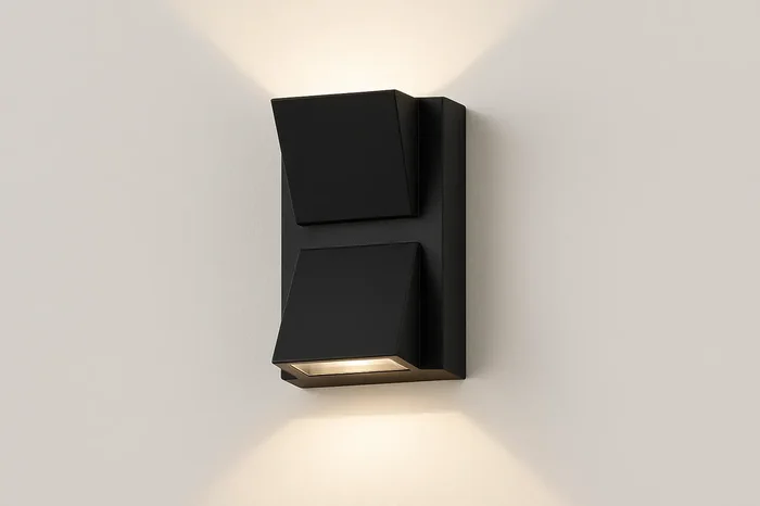 12W LED Indoor Outdoor Wall Light – Modern Black Up/Down Sconce – IP54