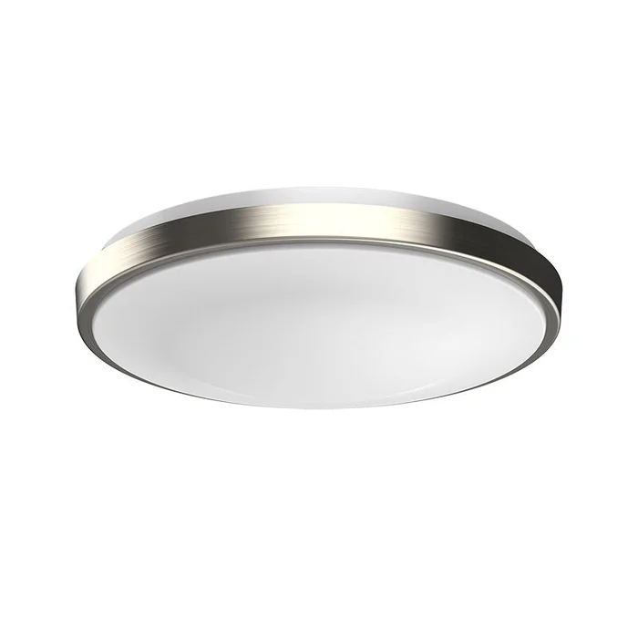 13″ LED Single Ring Flush Mount, 1,500 Lumens, 20W, 120V, CCT Selectable 2700K/3000K/3500K/4000K/5000K, Brushed Nickle Finish