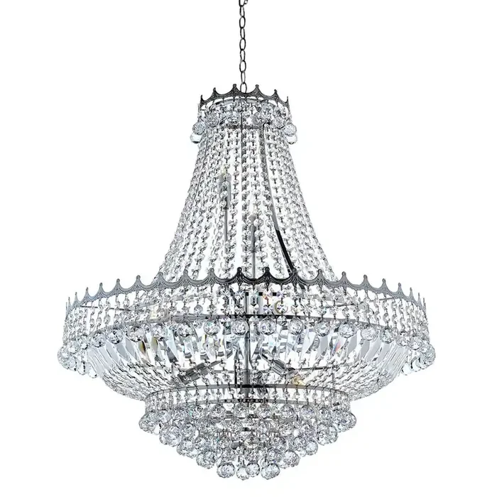 13 Light Crystal Chandelier – Chrome & Crystal (0483VER13PC)