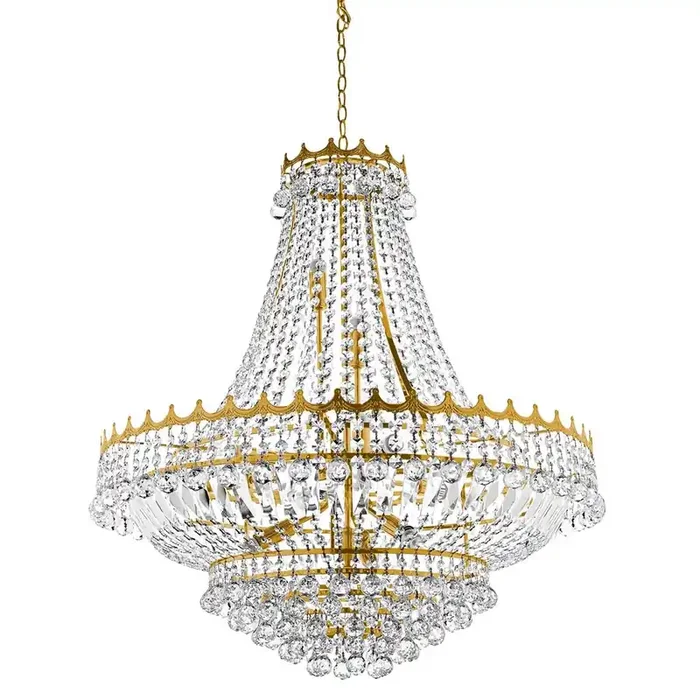 13 Light Crystal Chandelier – Gold & Crystal (0483VER13GD)