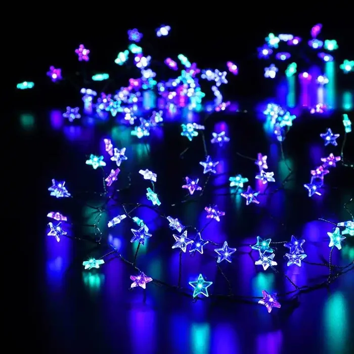14.37M Pastel Micro Wire Star Garland – 480 Lights – Online Lighting