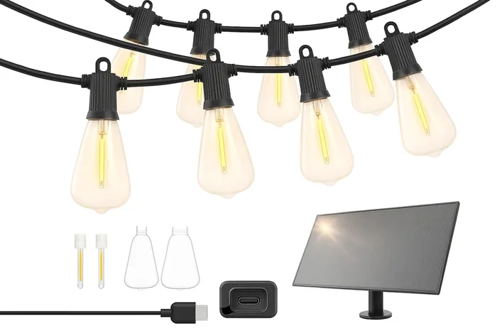 15M Long Festive Solar Lights IP65 Weatherproof