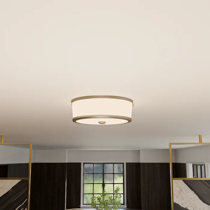 16 in. LED Flush Mount Ceiling Lights, 26W, 1142 Lumens, 5000K, 120 V, 90+ CRI, Dimmable, Brush Nickel Finish – 1 Pack