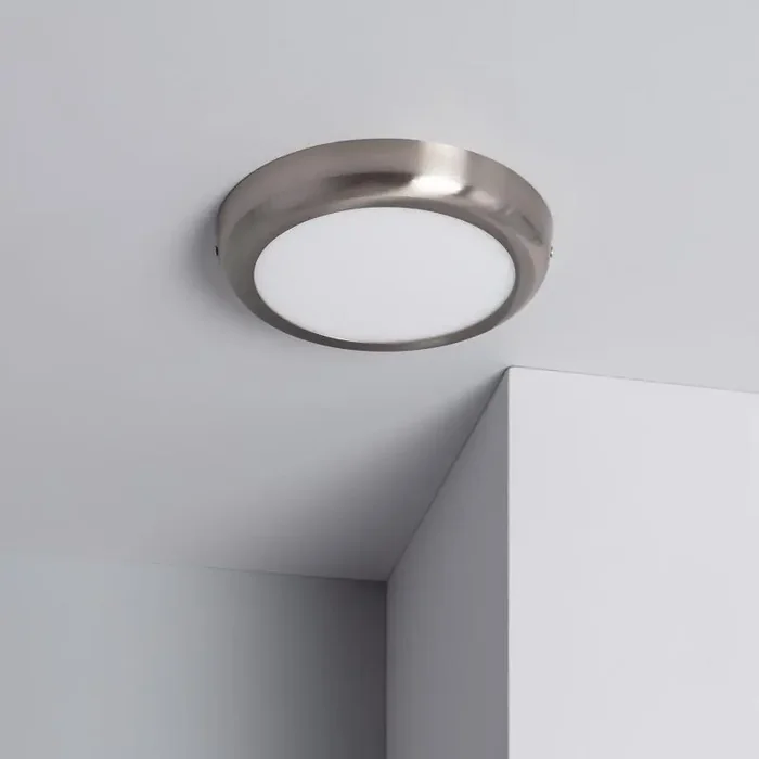 18W Round Warm White LED Flush Ceiling Light D225 mm – Design Silver – Online Lighting
